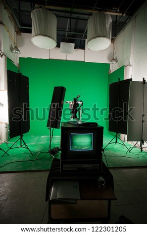 A green screen studio ready to shoot