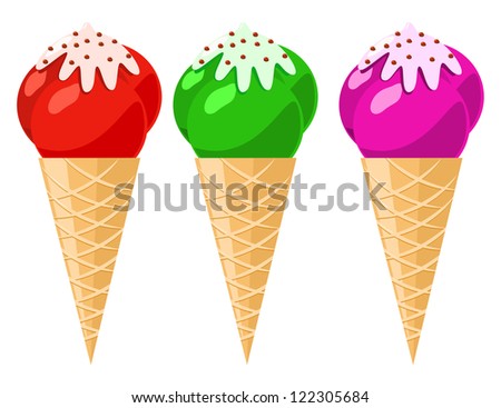 Vector soft serve ice cream on white background