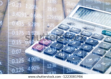 Calculator isolated on background, close up