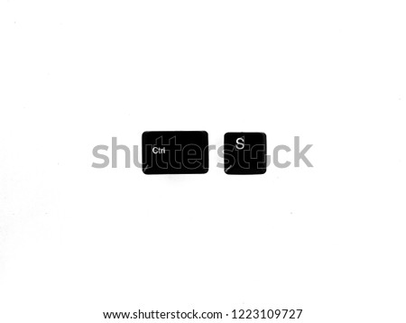 keyboard shortcut key Ctrl + S for Save isolated on white background Royalty-Free Stock Photo #1223109727