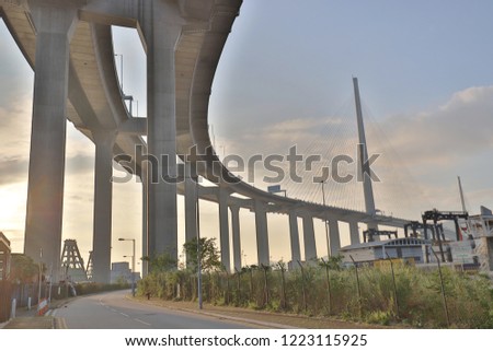 the Stonecutters Bridge and the Tsing sha highway