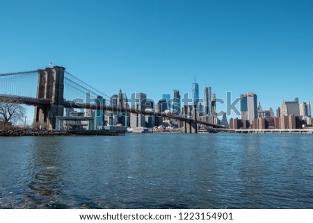 Brooklyn Bridge and New York City Manhattan Skyline