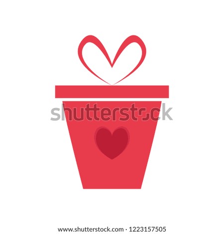 Isolated present with a heart shape. Vector illustration design