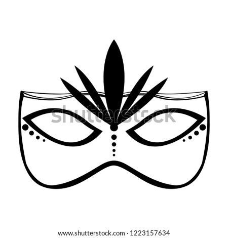 Outline of a mardi gras mask. Vector illustration design