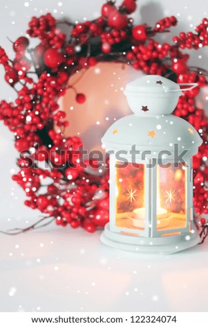 Photo of christmas decoration with lantern
