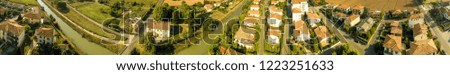 Aerial view of Tuscan Town - Panoramic 360 degrees picture.