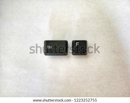 ctrl + F for find shortcut keys keyboard button above paper texture Royalty-Free Stock Photo #1223252755