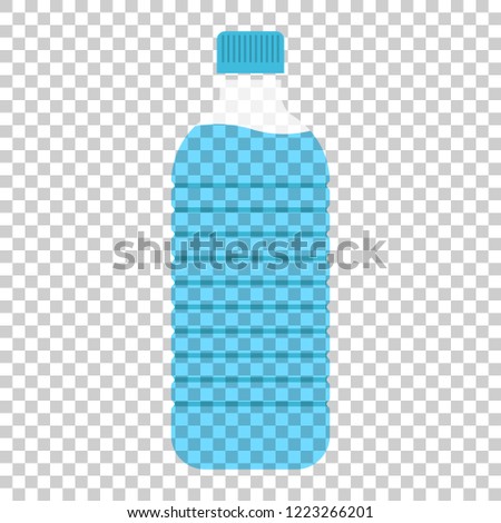 Water bottle icon in flat style. Plastic soda bottle vector illustration on isolated background. Liquid water business concept.