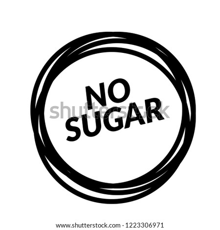no sugar emblem, label, badge, logo