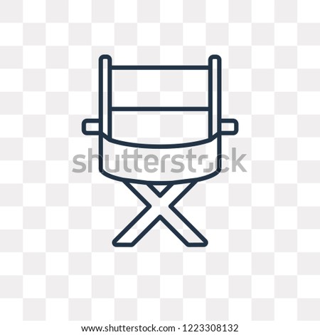 Director Film Chair vector outline icon isolated on transparent background, high quality linear Director Film Chair transparency concept can be used web and mobile