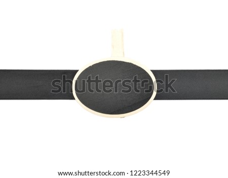 Background with black ribbon and plate