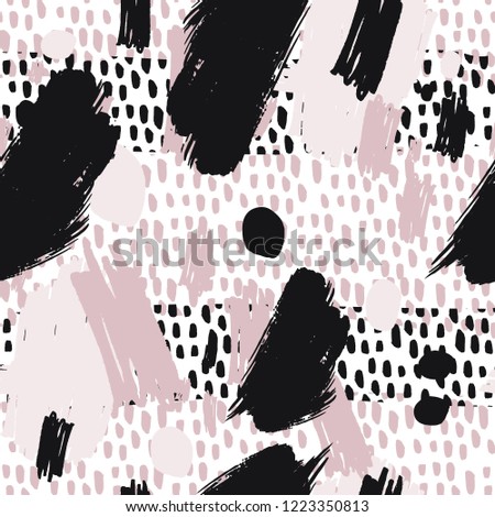 Abstract Fashion Illustration with Brush Strokes