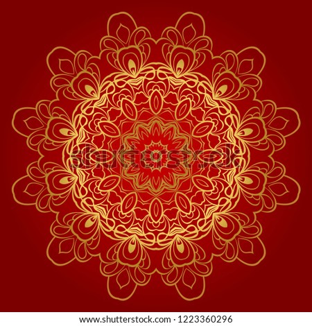 Mandala. for design, greeting card, invitation, coloring book. Arabic, Indian, motifs. Vector illustration.