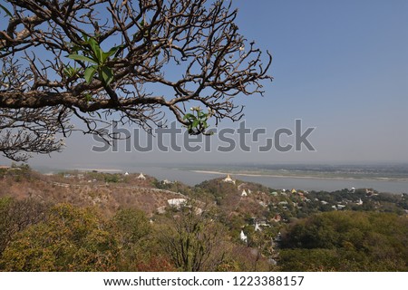 Panoramic view of Sagaing city, Mandalay, Myanmar 