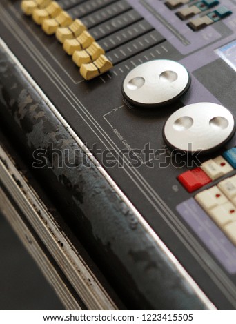  Closeup of Audio /video mixer console                                