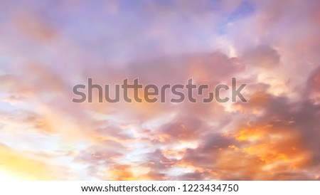 evening bright colored cloudy sky. sunset or dawn background.