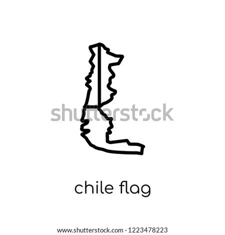 Chile flag icon. Trendy modern flat linear vector Chile flag icon on white background from thin line Country Flags collection, editable outline stroke vector illustration