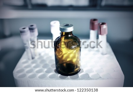 Empty brown bottle. Symbol of pharmacy.