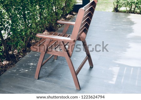 Table and chair suitable for morning coffee.