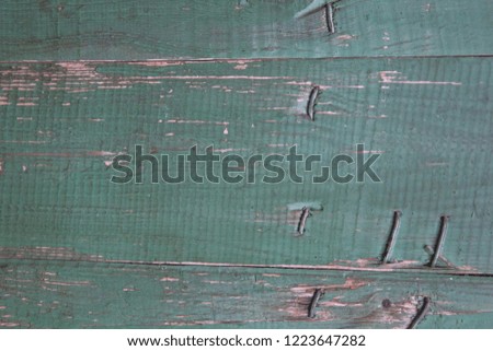 green old boards with nails, texture