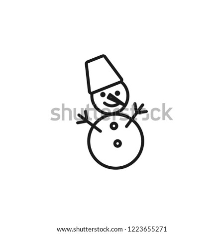 Snowman icon, line sign, vector illustration