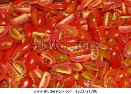 Tomatoes cut into pieces