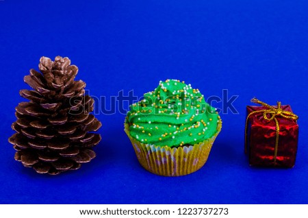Sweet Christmas baking on bright background. Studio Photo