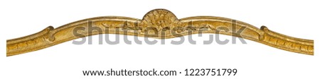 Golden decorative element isolated on white background
