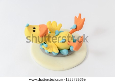 fun cute sweet model duck having a bath