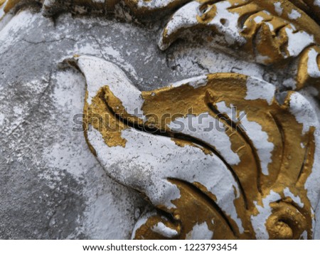 Stucco pattern on Thai temple wall background