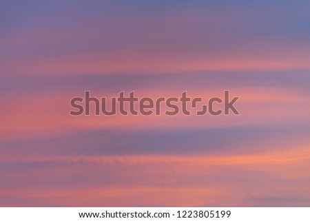colorful orange yellow cloudy twilight evening sky background and texture