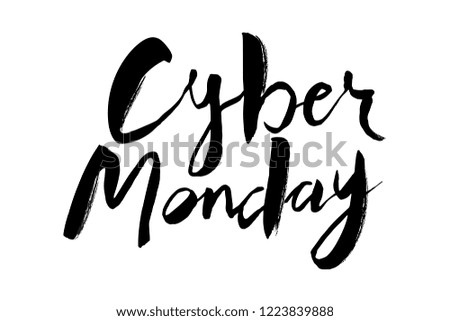 Cyber Monday vector lettering illustration for tag, icon, badge. Template for ads, windows decoration, packaging. EPS 10