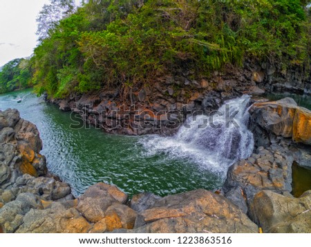 View of Grand River South East Waterfall located in the south east of Mauritius island