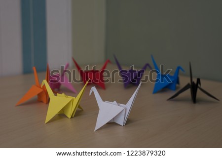 Multi-colored Origami Cranes