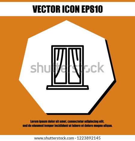 curtain window icon vector
