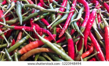red and green fresh thai chili 
