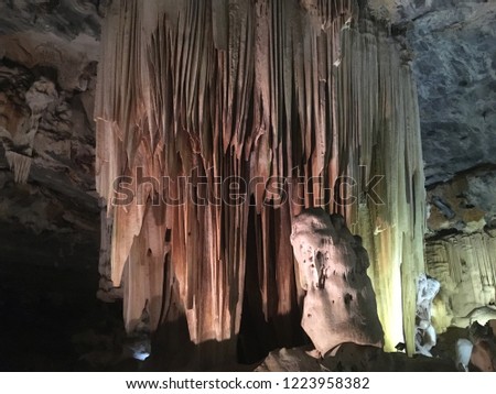 Large group of stalactites in the Cango Caves, South Africa