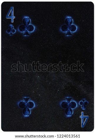 Four of Clubs playing card Abstract Background