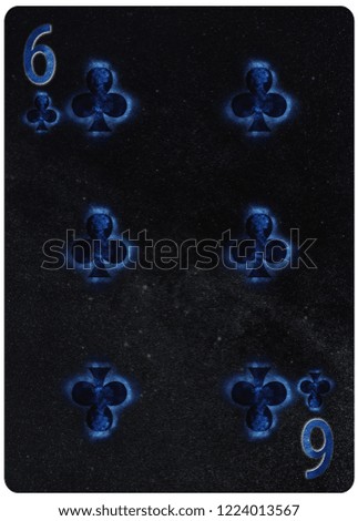 Six of Clubs playing card Abstract Background