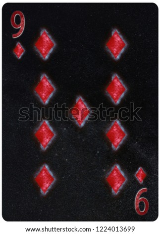 Nine of diamonds playing card Abstract Background
