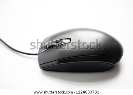 Computer mouse macro shot on a white background