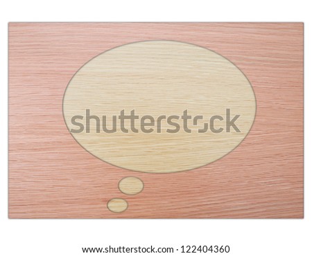 think bubble and talk bubble wood collection isolated on white background