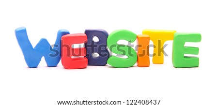 WEBSITE - webwords of plasticine letters standing isolated on white