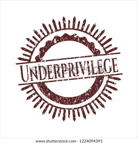 Red Underprivilege distress grunge style stamp