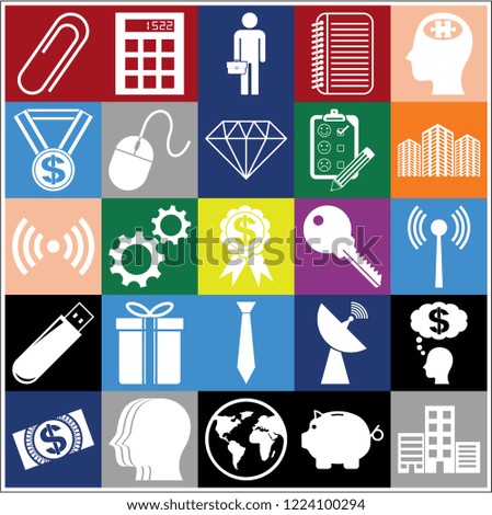 Set of 25 business high quality icons. Collection. Amazing desing. Vector Illustration.