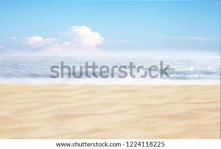 Hello summer , Tropical Sand beach with sea in relaxation time. Happiness and relax on the beach during holiday concept.