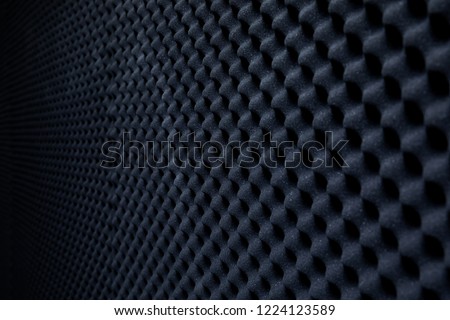 Soundproof wall in sound studio, background of sound absorbing sponge