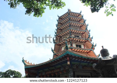 Beautiful Vihara Buddhagaya Watugong, Pagoda Avalokitesvara, Semarang, Central java