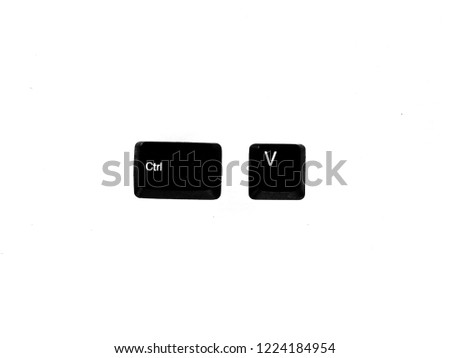 ctrl v shortcut keys for paste keyboard button isolated on white background Royalty-Free Stock Photo #1224184954