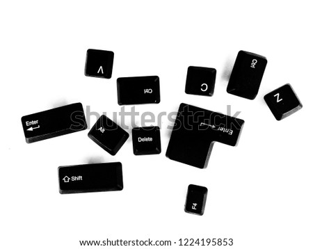 shortcut keys keyboard button isolated on white background Royalty-Free Stock Photo #1224195853